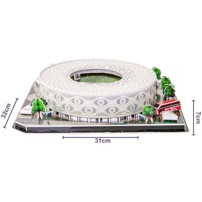PUZZLME AL THUMAMA STADIUM 3D PUZZLE  QATAR WORLD CUP FOOTBALL ARENA ASSEMBLY BUILDING KIT - AUTHENTIC & REALISTIC DETAILING, NO TOOLS REQUIRED - PUZZLES FOR ADULTS & KIDS - 31X32X7CM, 81-PIECES - Image 3